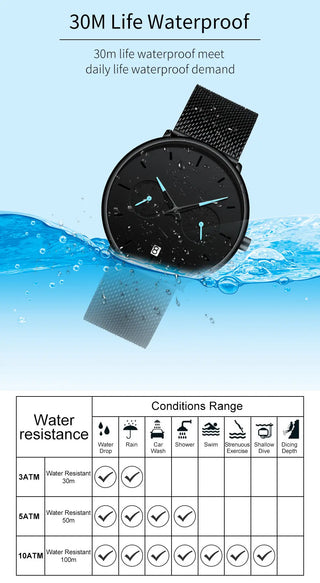 Mens Watches CRRJU Full Steel Casual Waterproof Watch for Man Sport Quartz Watch Men's Dress Calendar Watch Relogio Masculino ALODIA STORE