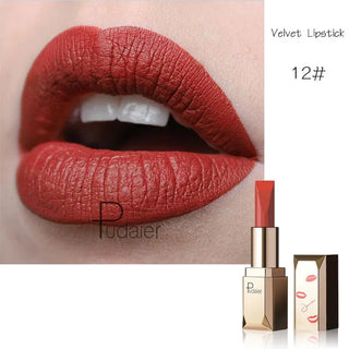 Pudaier Matte Lipstick Waterproof Lip Makeup 26 Colors Long Lasting Moisturizer Lip Tint Korean Black Velvet Nude Matte Lipstick - Alodia Store