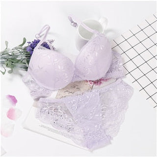 lingerie porno push up bra set intimates lace top and panties lace underwear set 3/4 cup underwear set women ALODIA STORE