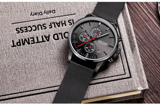 MEGIR Watch Men Stainless Steel Quartz Men Watches Chronograph Watch Clock Men Relogio Masculino for Male Students Relogios ALODIA STORE