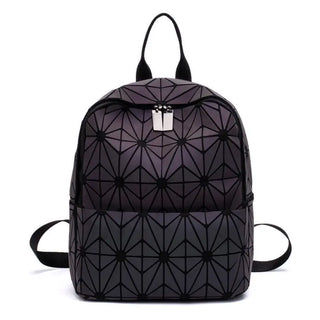New Women Backpack Geometric Folding Bag Small Students School Bags For Teenage Girls Luminous Backpacks Hologram Daily Backpack ALODIA STORE