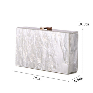 Gnirue New Wallet Fashion Women Messenger Bags Elegant Pearl Acrylic Clutch Vintage Woman Party Pure White Shoulder Evening bag ALODIA STORE