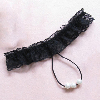 Sexy Women Pearl Panties Lace G String Temptation Underwear Ladies Tanga Hipster Thong Transparent Dessous Elastic Underpants ALODIA STORE