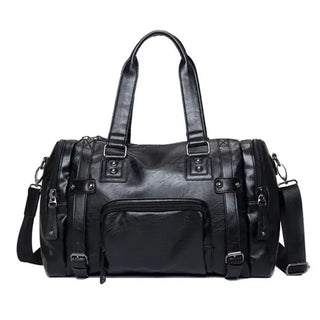 Luxury Style Mens Leather Travel Bag PU Handbags Male Travel Duffel Bags Tote High Quality Men Business Messenger Shoulder Bag ALODIA STORE