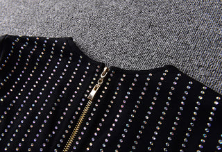 HAGEOFLY Women Bling Bling Long Sleeve Dress Black V-Neck Full Sleeve Women Casual Office Dress Party Dress Brazil Vestidos XXL ALODIA STORE