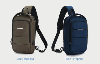 OZUKO Casual Men's Chest Pack Waterproof Crossbody Bags Male USB Charging Shoulder Bag Large Capacity Oxford Messenger Bag 2019 ALODIA STORE