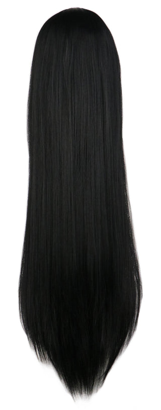 QQXCAIW Long Straight Cosplay Wig Black Purple Pink Blue Sliver Gray Blonde White Orange Brown Synthetic Hair Wigs ALODIA STORE