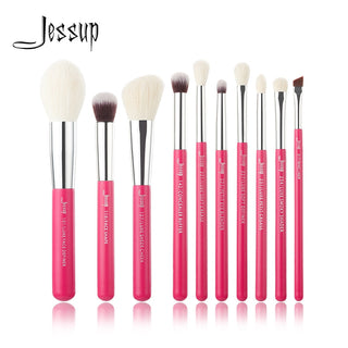 Jessup Makeup Brushes 10pcs Makeup Brush Natural ALODIA STORE