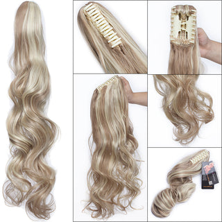 HAIRRO Claw Clip On Ponytail Hair Extension Synthetic Ponytail Extension Hair For Women Pony Tail Hairpiece Curly Style ALODIA STORE