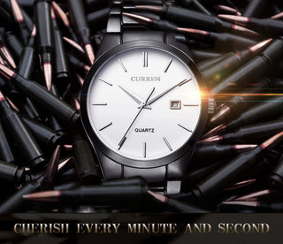 CURREN Top Brand Luxury Fashion Simple Men Watches Slim Steel Strap Waterproof Watch for Man Quartz Business Watch Clock 8106 ALODIA STORE