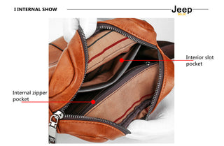 JEEP BULUO Man Leather Bag Shoulder Crossbody Bags For Men Cow Split Leather Male iPad Business Messenger Bag ALODIA STORE