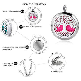 UBELIEVE 30MM Perfume Diffuser Necklace Pendant  Aromatherapy Locket Jewelry Essential Oil Locket Necklace For Women ALODIA STORE
