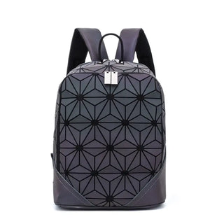 New Women Backpack Geometric Folding Bag Small Students School Bags For Teenage Girls Luminous Backpacks Hologram Daily Backpack ALODIA STORE