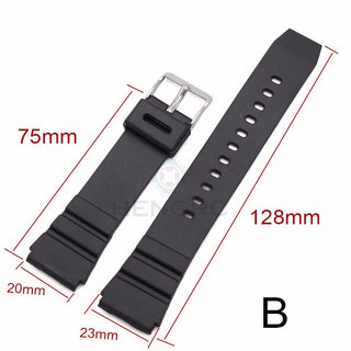 Silicone Watchbands 18 20 22mm Men Black Sports Diving Rubber Watch Strap Silver Stainless Steel Buckle ALODIA STORE