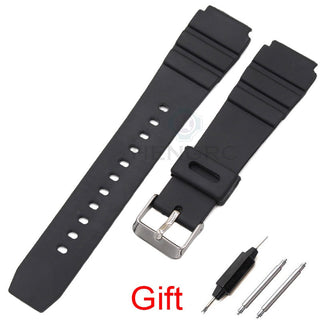 Silicone Watchbands 18 20 22mm Men Black Sports Diving Rubber Watch Strap Silver Stainless Steel Buckle ALODIA STORE