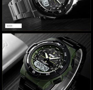 SKMEI Watch Men's Watch Fashion Sport Watches Stainless Steel Strap Mens Watches Stopwatch Chronograph Waterproof Wristwatch Men ALODIA STORE