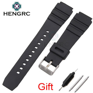 Silicone Watchbands 18 20 22mm Men Black Sports Diving Rubber Watch Strap Silver Stainless Steel Buckle ALODIA STORE