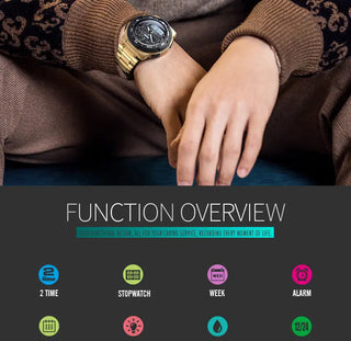 SKMEI Watch Men's Watch Fashion Sport Watches Stainless Steel Strap Mens Watches Stopwatch Chronograph Waterproof Wristwatch Men ALODIA STORE