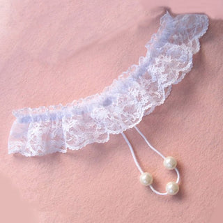 Sexy Women Pearl Panties Lace G String Temptation Underwear Ladies Tanga Hipster Thong Transparent Dessous Elastic Underpants ALODIA STORE