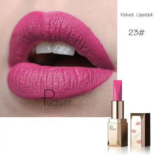 Pudaier Matte Lipstick Waterproof Lip Makeup 26 Colors Long Lasting Moisturizer Lip Tint Korean Black Velvet Nude Matte Lipstick - Alodia Store