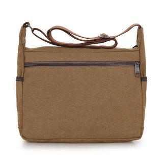 Men Canvas Shoulder Bag Multifunction Casual Travel Crossbody Bags Vintage Solid Zipper Men Messenger Top-handle Handbags ALODIA STORE