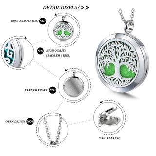 UBELIEVE 30MM Perfume Diffuser Necklace Pendant  Aromatherapy Locket Jewelry Essential Oil Locket Necklace For Women ALODIA STORE