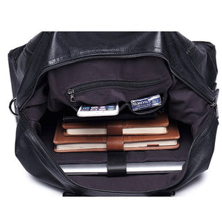 Fashion Men's Travel Bags Luggage Waterproof Suitcase Duffel Bag Big Large Capacity Bags Casual High-Capacity PU Leather Handbag ALODIA STORE