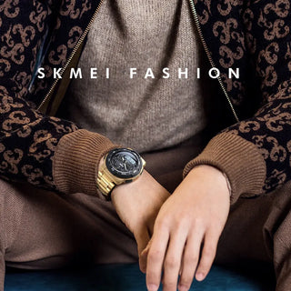 SKMEI Watch Men's Watch Fashion Sport Watches Stainless Steel Strap Mens Watches Stopwatch Chronograph Waterproof Wristwatch Men ALODIA STORE