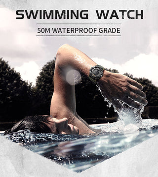 SMAEL Mens Watch Military Waterproof Sport WristWatch Digital Stopwatches For Men 1802 Military Electronic Watches Male Clock ALODIA STORE