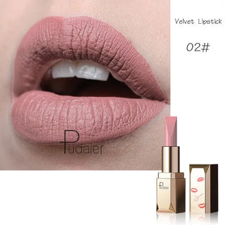Pudaier Matte Lipstick Waterproof Lip Makeup 26 Colors Long Lasting Moisturizer Lip Tint Korean Black Velvet Nude Matte Lipstick - Alodia Store