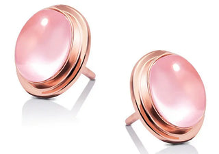 High Quality Natural Stones QUARTZ Clavicle Chain Necklace Pink Stone Earrings Wholesale necklace Jewelry Set For grandma Mum ALODIA STORE