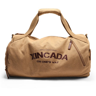 Male Large Capacity Canvas Travel Bags Men Fitness Sports Training Handbag With Shoes Pocket Black Khaki Shoulder Bag XA32M ALODIA STORE