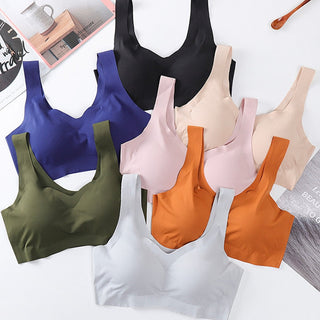 Ice Silk Bra Seamless Vest Bras Women Push Up Underwear Lingerie Sleep Top Padded Bralette Soutien Gorge нижнее белье женское ALODIA STORE