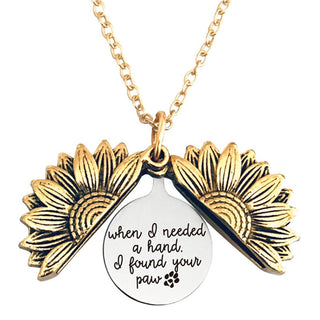 New Stainless Steel Necklaces For Women Open Locket Necklace Engraved You Are My Sunshine Sunflower Pendant Necklace Gift ALODIA STORE