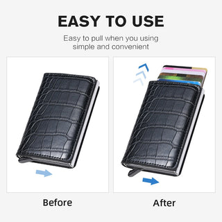 Men Smart Wallet Rfid Safe Anti-theft Holder Women Small Purse Bank ID Cardholder Metal ALODIA STORE
