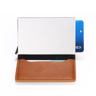Men Smart Wallet Rfid Safe Anti-theft Holder Women Small Purse Bank ID Cardholder Metal ALODIA STORE
