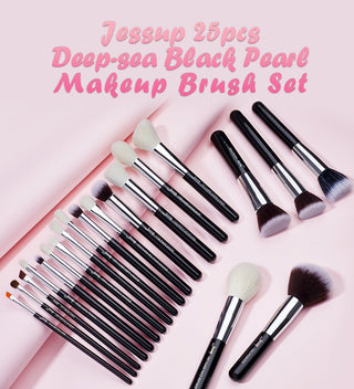Jessup 25pcs Professional Makeup Brushes Set Natural ALODIA STORE