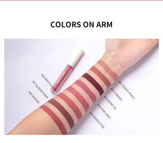 QIBEST Waterproof Liquid Lipstick Lips Makeup Lip Gloss Long Lasting 8 Colors Nude Cosmetic Makeup Matte Lipgloss Lip Tint Matte ALODIA STORE