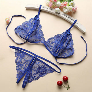 Sexy Lingerie Women Push Up With Lace Straps Transparent Bra Panties Embroidered See Through Comfortable Lingerie Sets Bras ALODIA STORE
