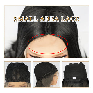Perruque de Cosplay synthétique lisse et longue, noire ombrée, avec raie centrale naturelle, résistante à la chaleur, brune 613, pour femmes, 28 pouces ALODIA STORE