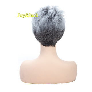 Short Ombre Blonde Wig Synthetic Bob Straight Hair With Bangs Women Natural Daily Wear Wig ALODIA STORE