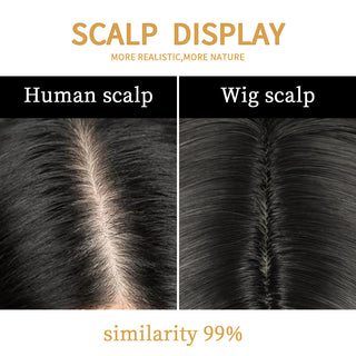 Perruque de Cosplay synthétique lisse et longue, noire ombrée, avec raie centrale naturelle, résistante à la chaleur, brune 613, pour femmes, 28 pouces ALODIA STORE