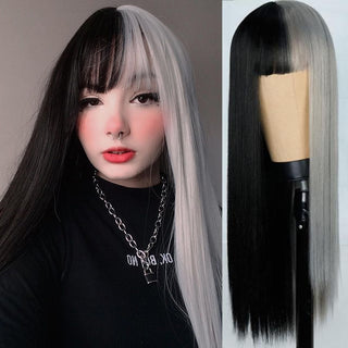 Lolita synthetic Wig Pink Wig Blonde wig Long Streight hair With Bangs Natural wigs For women hair Cosplay Wig ALODIA STORE
