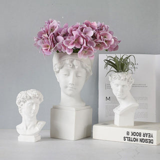 Nordic Creative Portrait Vase Human Head Resin David Medici Venus Statue Modern Nordic Decoration Decoration Home Decoration ALODIA STORE