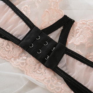 New Sexy Lingerie Bra Set Floral Women's Underwear Set Embroidery See Through Bra and Panties Push up Bralette Lenceria Lingerie ALODIA STORE