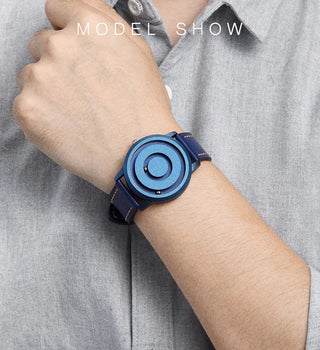 EUTOUR New Innovative Blue Gold Magnetic Metal Multifunctional Watch Men's Fashion Sports Quartz Watch Simple Men's Watch ALODIA STORE