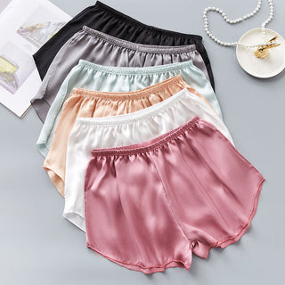 Fashion Ice Silk Safety Pants Women Summer Sexy Cool Comfort Sleep Bottoms Simple Home Shorts Ladies Pajama Shorts Underwear ALODIA STORE