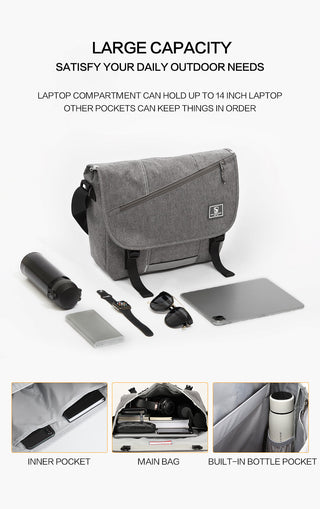 OIWAS Fashion Men Crossbody Messenger Bag 14 Inch Laptop Shoulder Bags Men Casual Sling SchoolBag Briefcase Travel Handbag ALODIA STORE