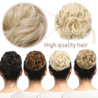 HAIRRO Synthetic Chignon Drawstring Scrunchies Elastic Band Hair Bun Straight Updo Hairpiece Synthetic Hair Natural Fake Hair ALODIA STORE