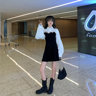 Elegant Party Dress Women Long Sleeve Sweet Empire High Street Mini Dress Gothic Y2k Dress ALODIA STORE